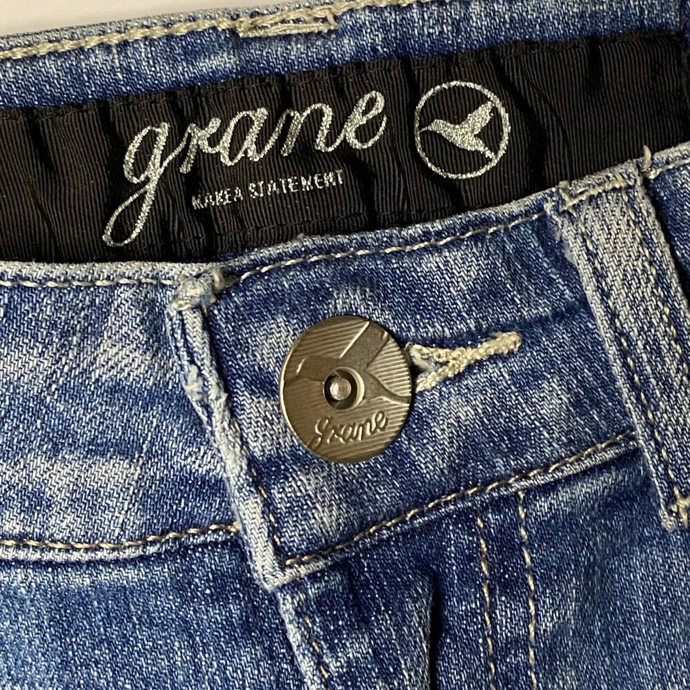 Y2K LowRise Flare Leg Embroidered Detailed Pocket Vtg 2000s Denim Light Wash - Picture 8 of 10
